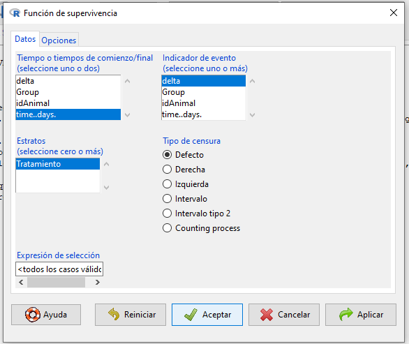 base de datos R